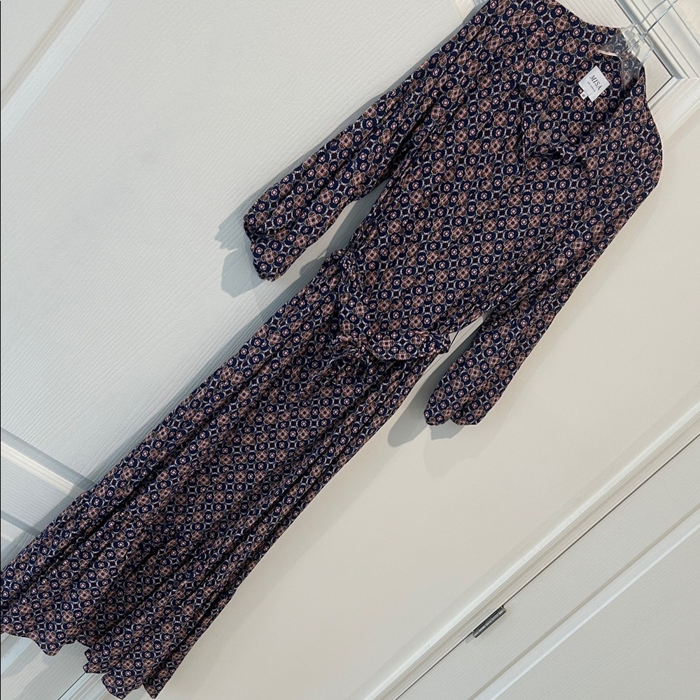 Misa Los Angeles Navy Floral Long Sleeve Dress - Picture 5 of 11